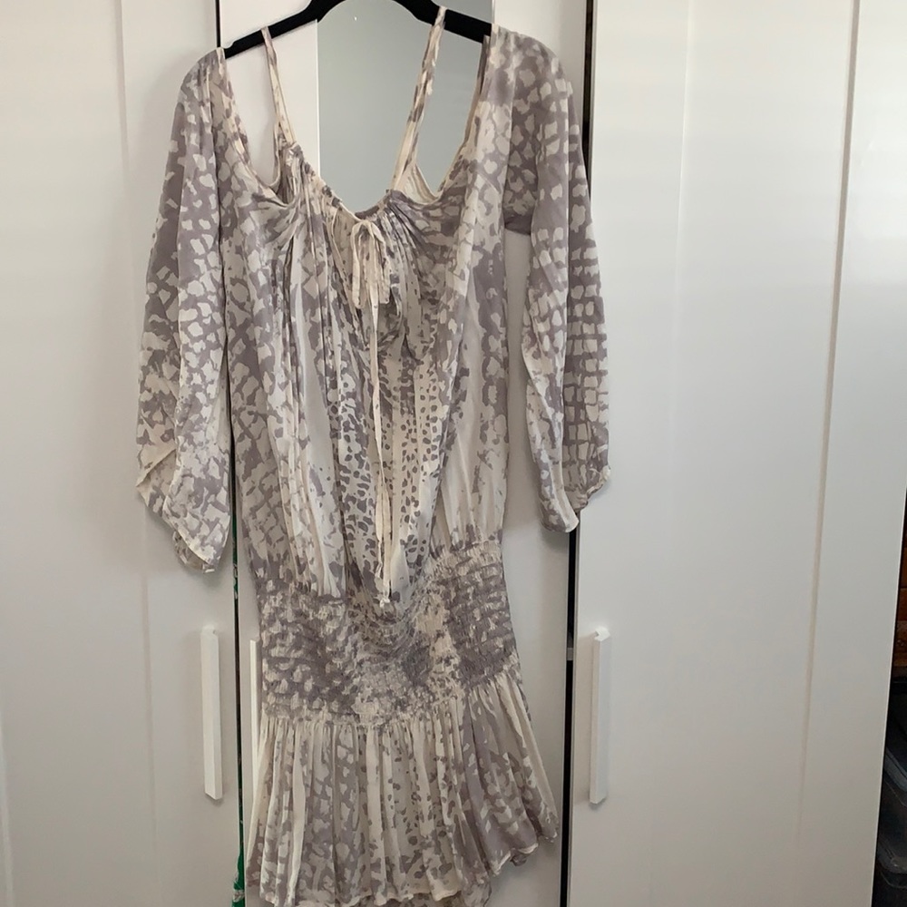 Tie dye cold shoulder dress